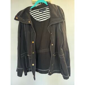 Jones New York Signature Woman Black Jacket w/ Contrast Stitching | Size 2X